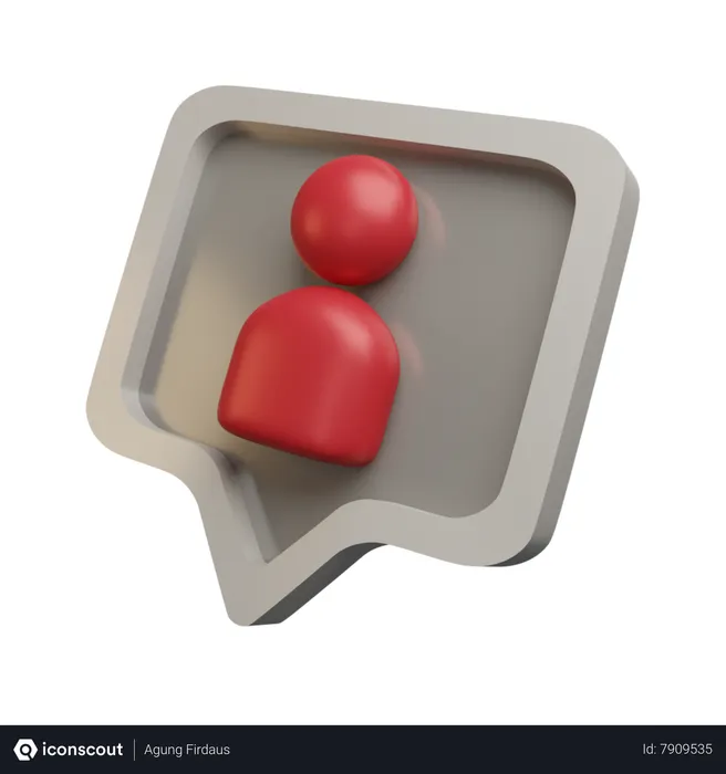 Free User Message Logo 3D Icon download in PNG, OBJ or Blend format