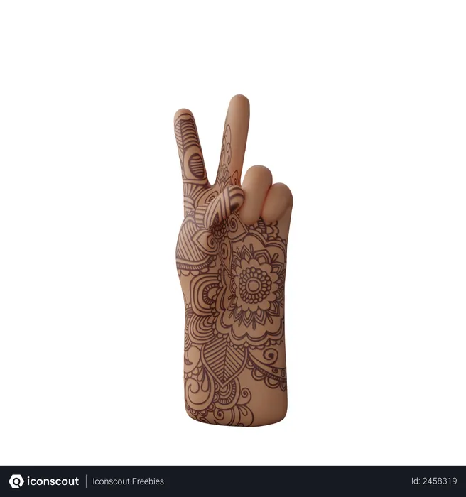 Free Victory sig with hand  3D Illustration