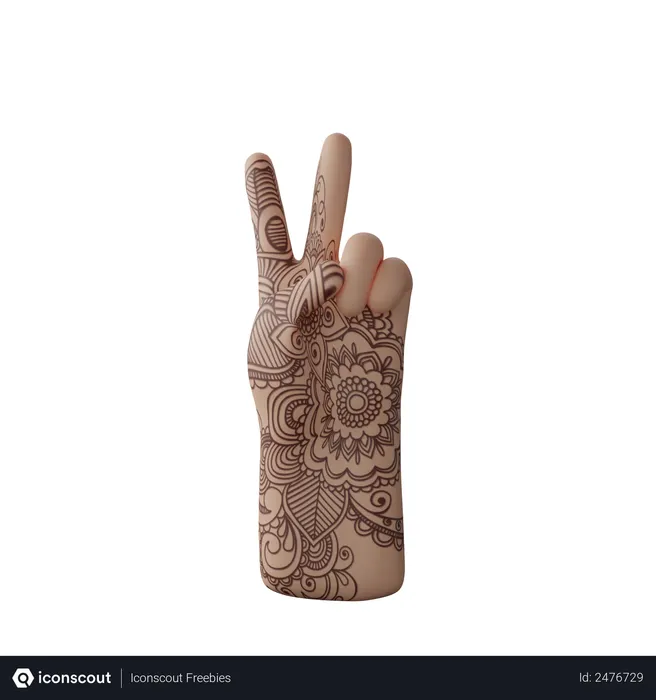 Free Victory sig with hand  3D Illustration