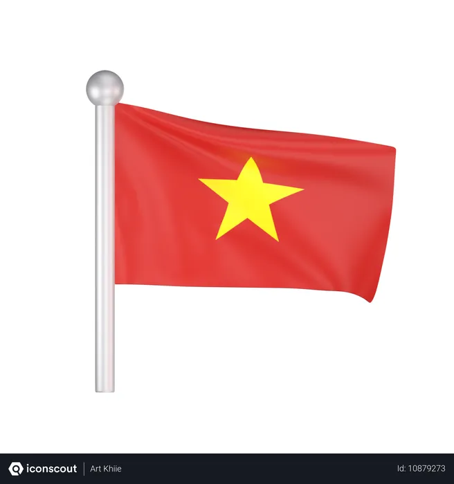 Free Vietnam Flag  3D Icon