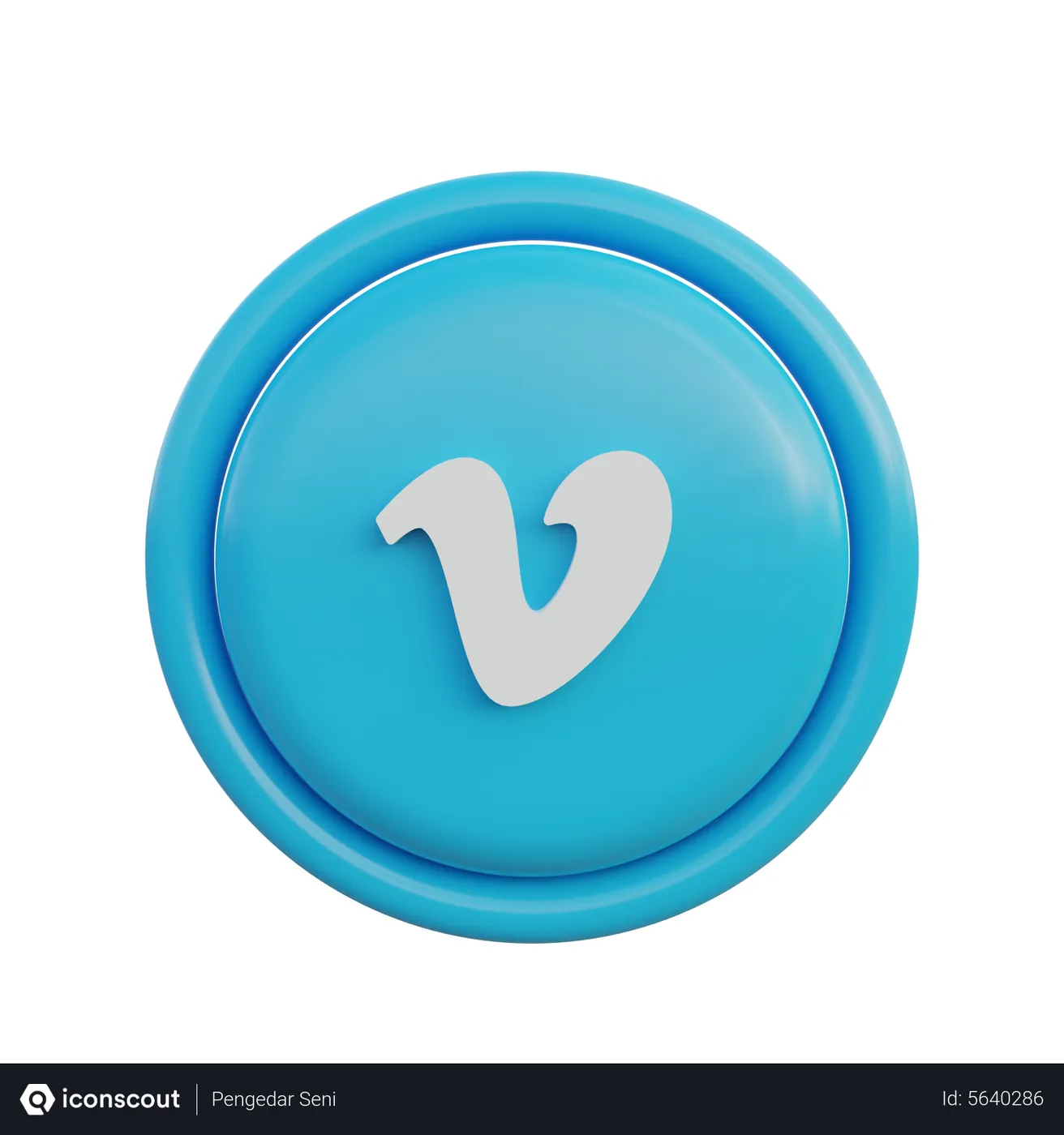 Free Vimeo Logo 3D Icon download in PNG, OBJ or Blend format