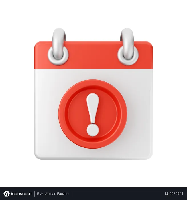 Free Warning Calendar  3D Icon