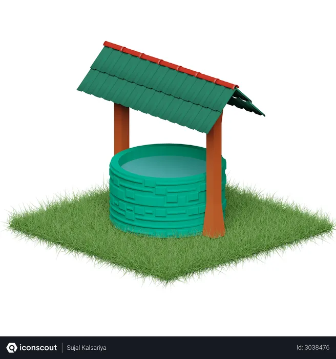 Free Water Well  3D Illustration