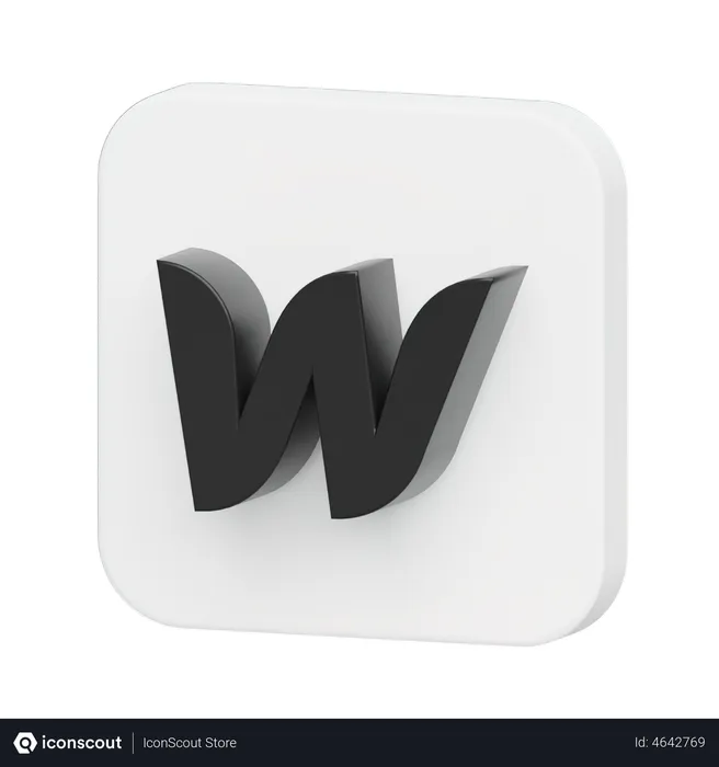 Free Webflow-Logo Logo 3D Logo