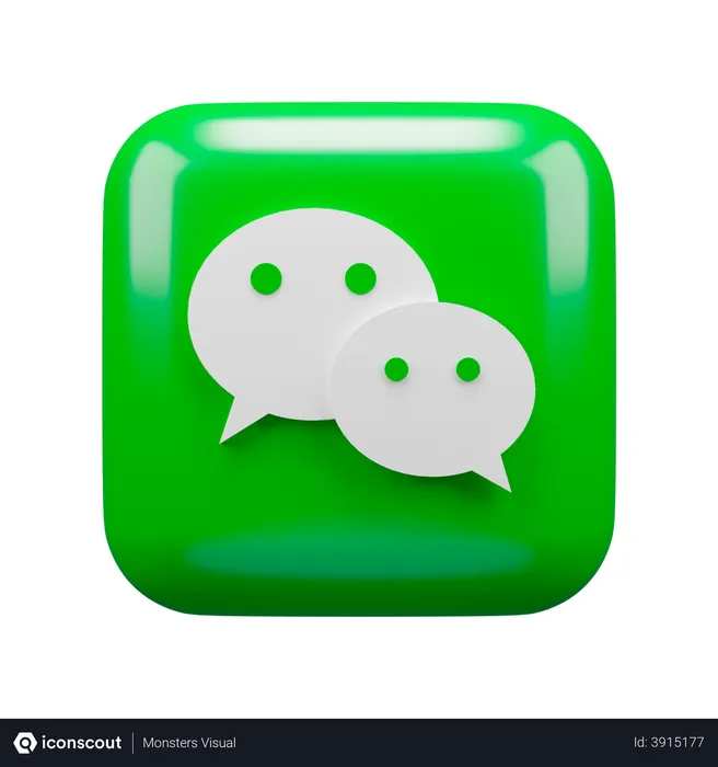 Free Wechat Logo 3D Logo