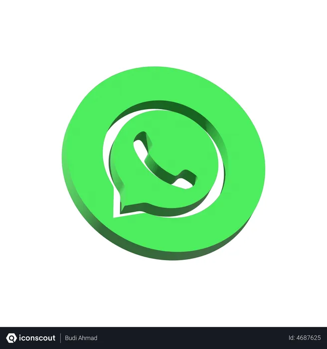 Whatsapp 3d logo. Whatsapp icon. 3d vector. Stock Photo
