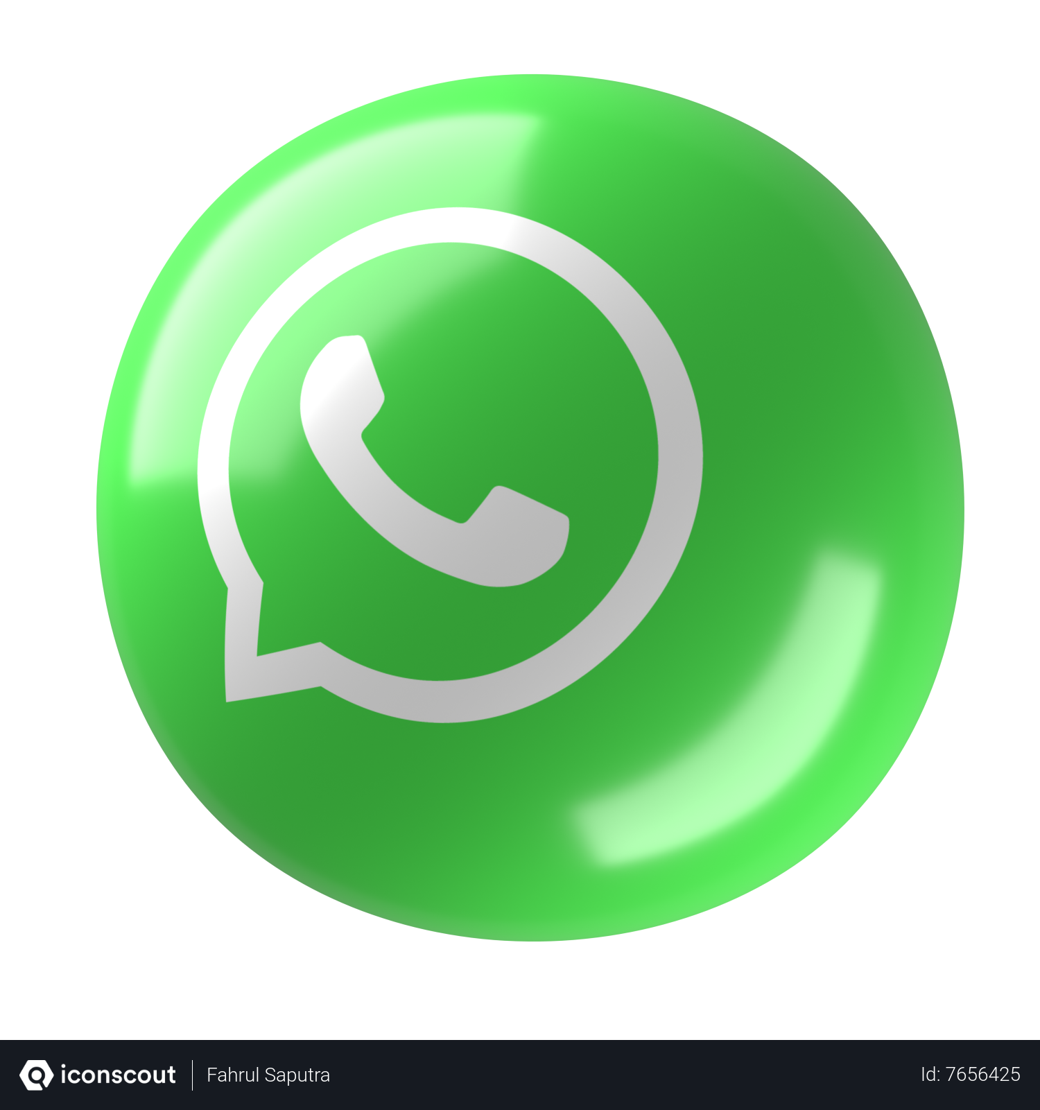 WhatsApp Logo 3D Rendering Flat Design Isolated on white background.  Three-dimensional What's app Green glossy icon Stock Photo - Alamy