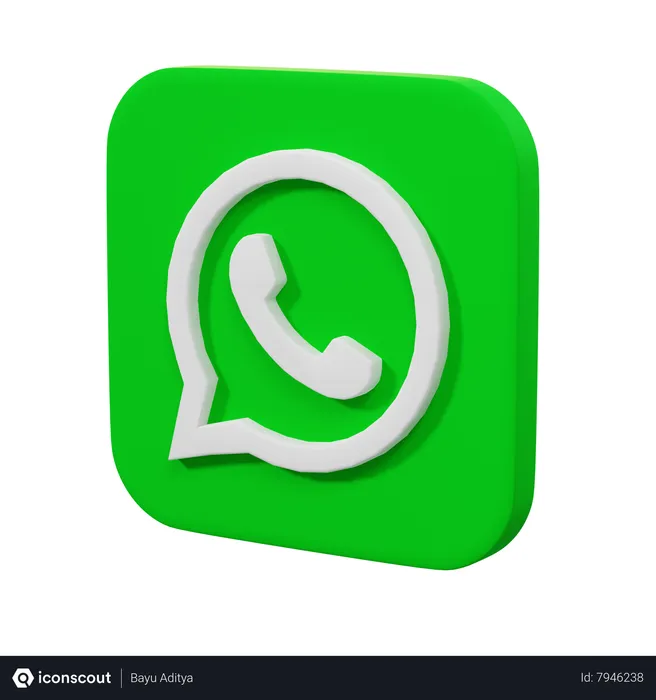 Free Whatsapp Logo 3D Icon download in PNG, OBJ or Blend format