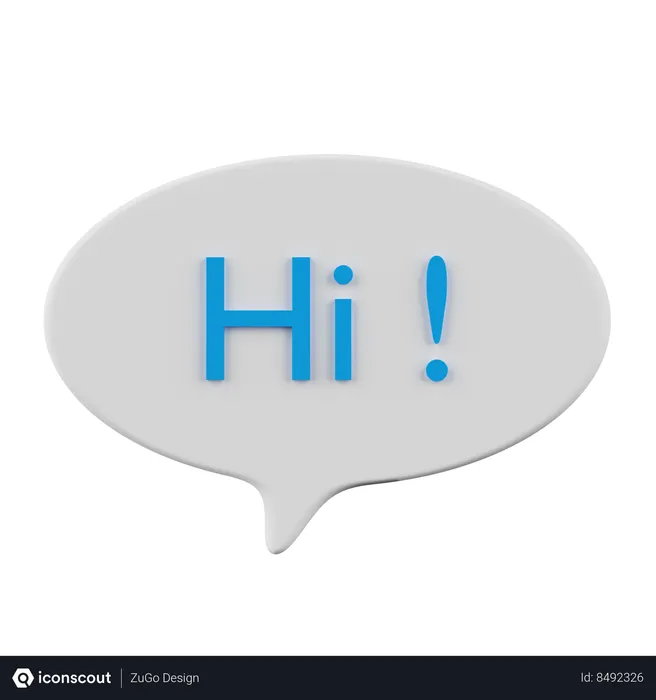 Free White Greeting Chat Bubbles  3D Icon