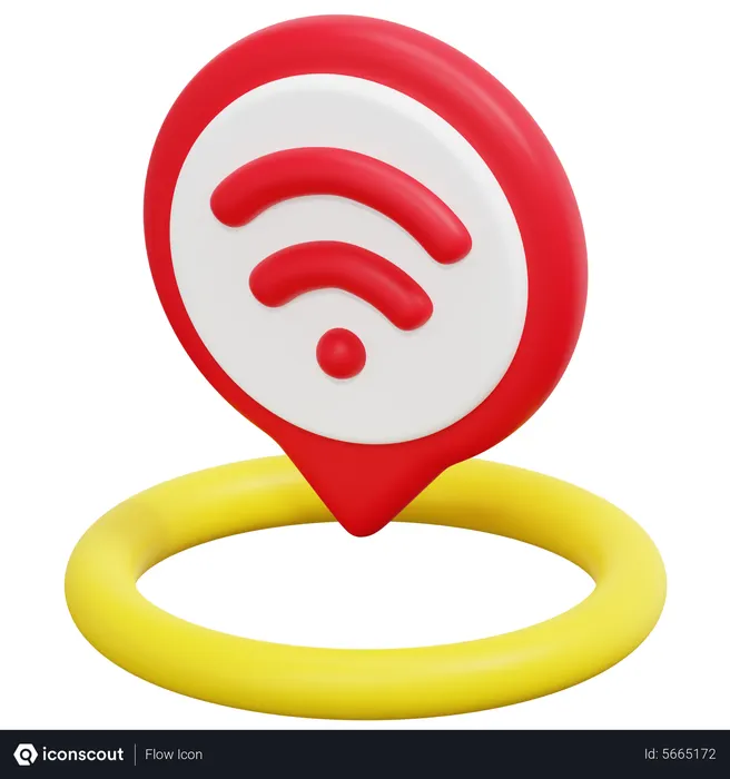 Free Wifi Location  3D Icon