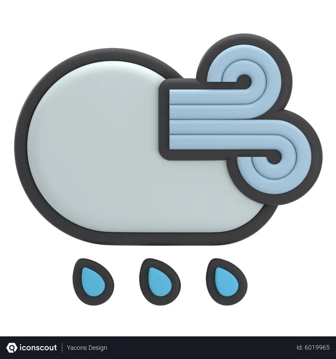 Free Windy Rain  3D Icon