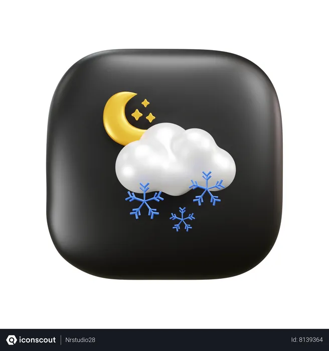 Free Winter Night Weather  3D Icon