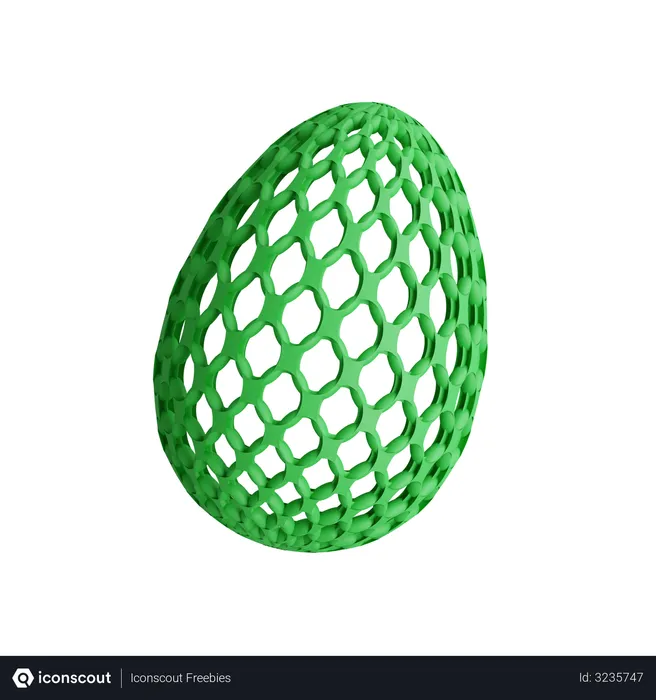 Free Wireframe egg  3D Illustration
