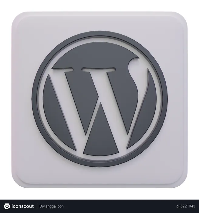 Free Wordpress Logo 3D Icon