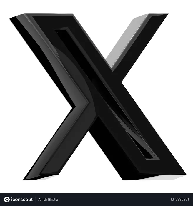 Free X Logo 3D Icon