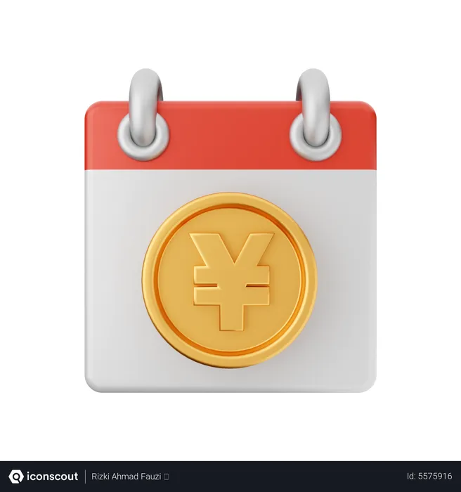 Free Yen Calendar  3D Icon