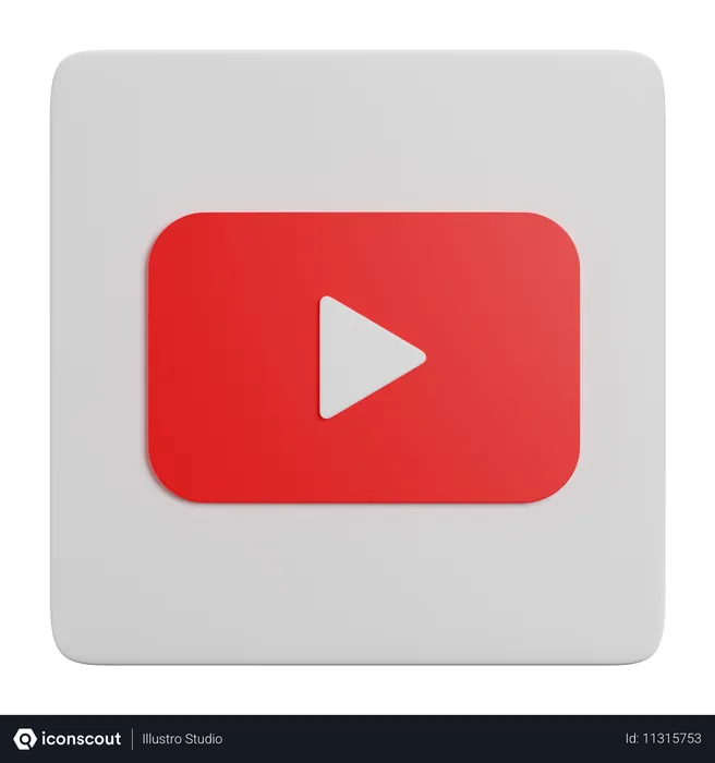 Free Youtube  3D Icon