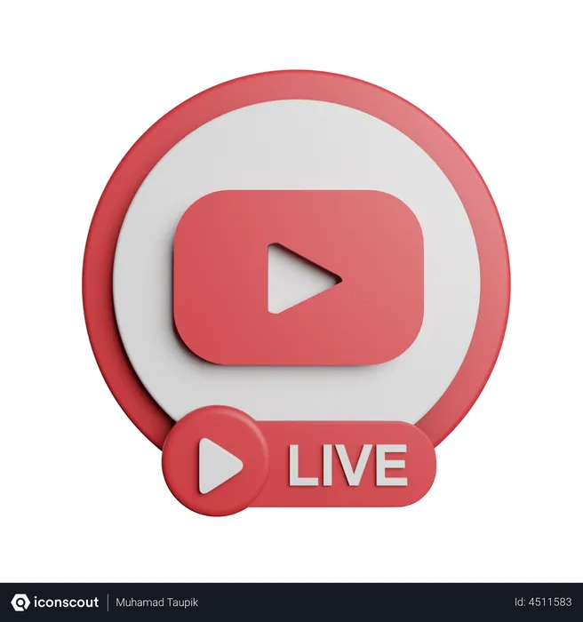 Free Youtube Live Streaming Logo 3D Logo
