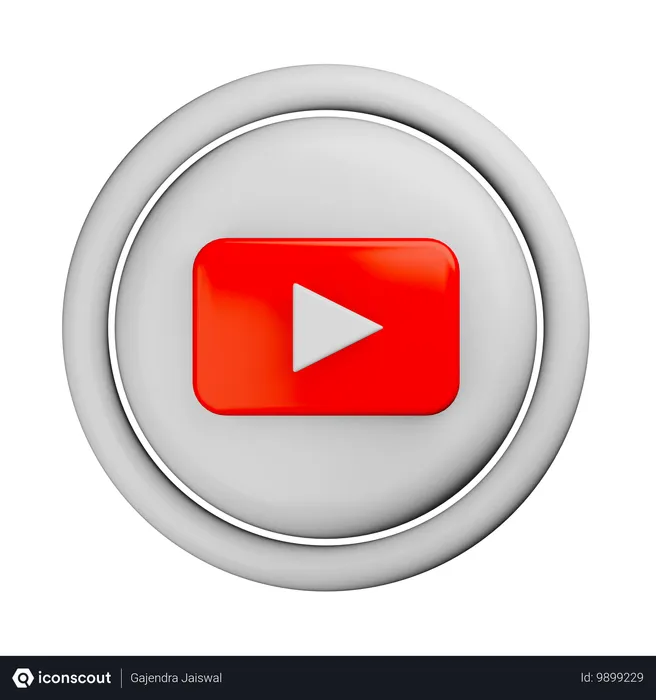 Free Youtube White Logo Logo 3D Icon