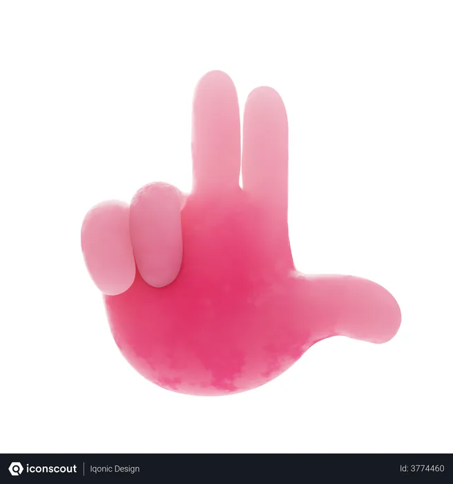 Free Zwei-Finger-Geste  3D Illustration