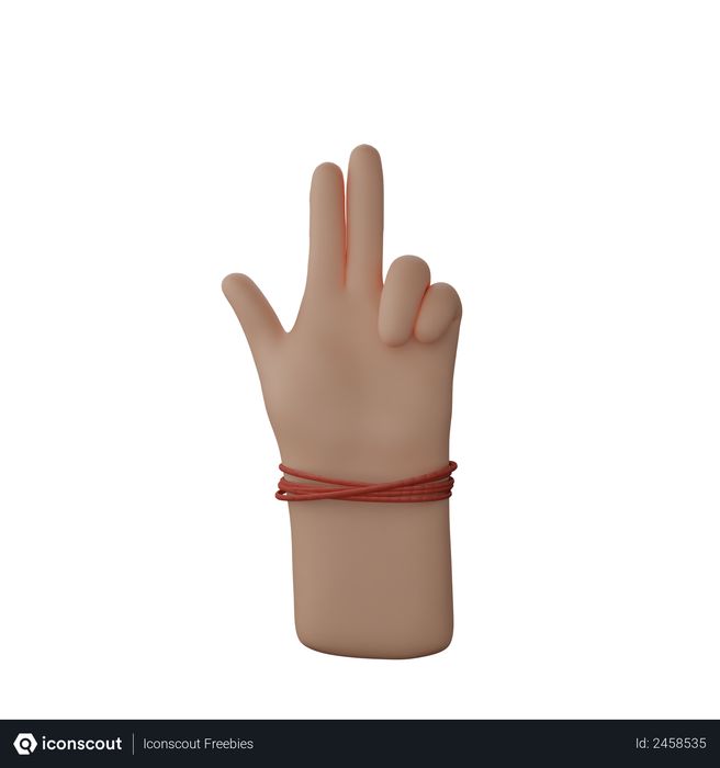 Hand showing gun sign with fingers 3D Illustration