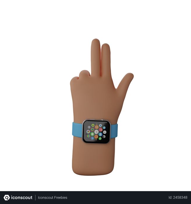 Hand with smart band 3D Illustration