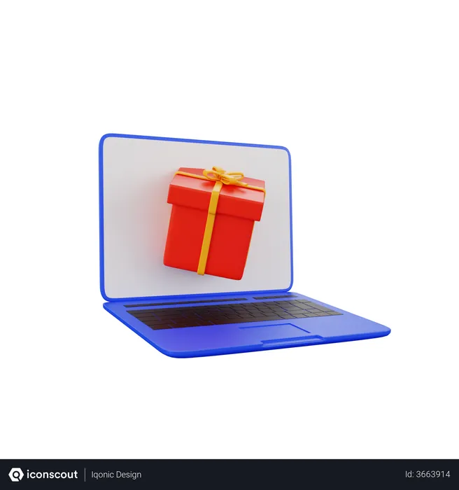 Free Laptop Gift  3D Illustration