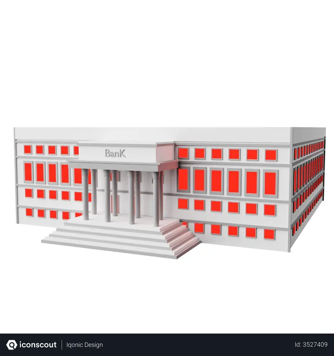 Free Money Heist Bank  3D Illustration