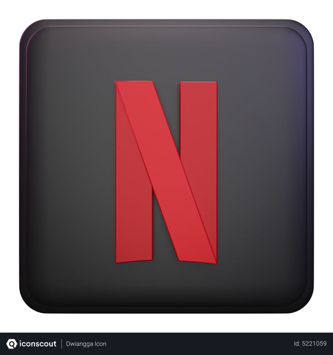 Free Netflix Logo 3D Icon download in PNG, OBJ or Blend format