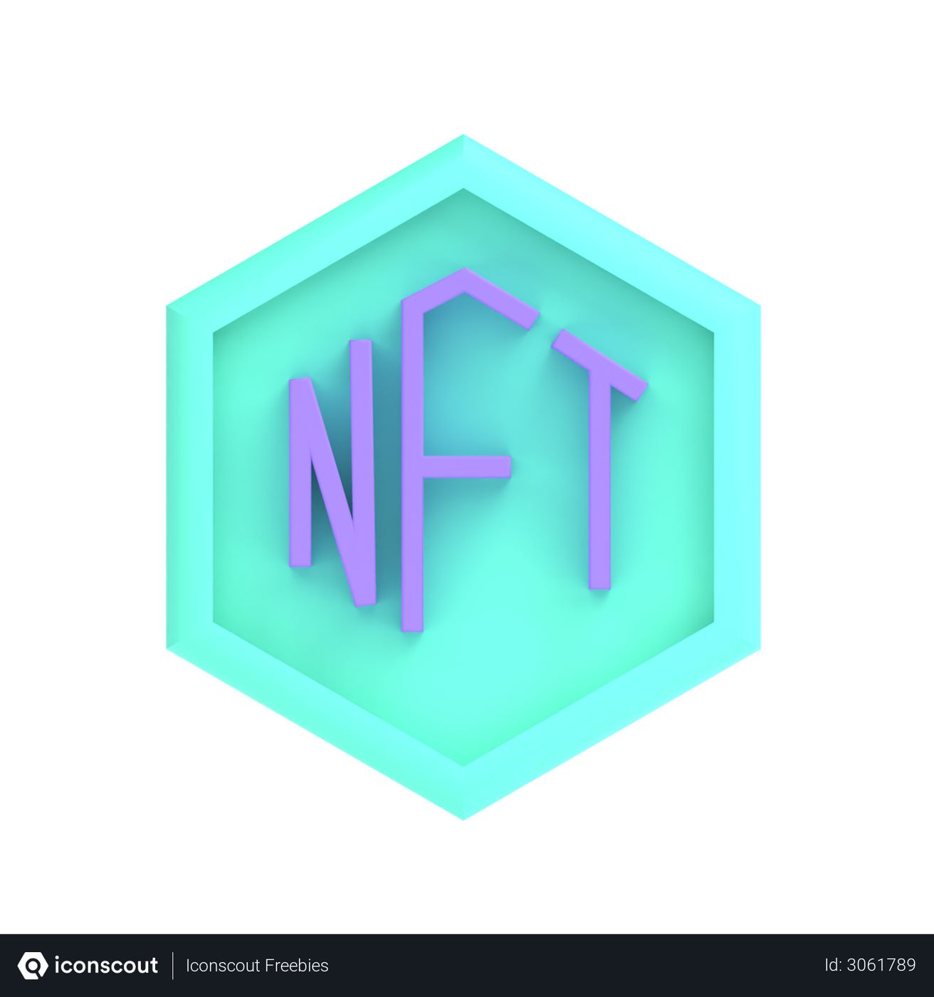Free NFT Logo 3D Illustration download in PNG, OBJ or Blend format