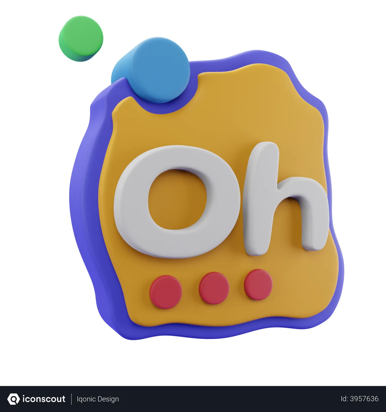 Free Ohh 3D Illustration download in PNG, OBJ or Blend format