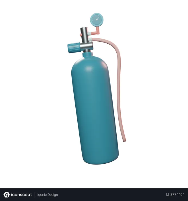 Free Oxygen Cylinder  3D Illustration