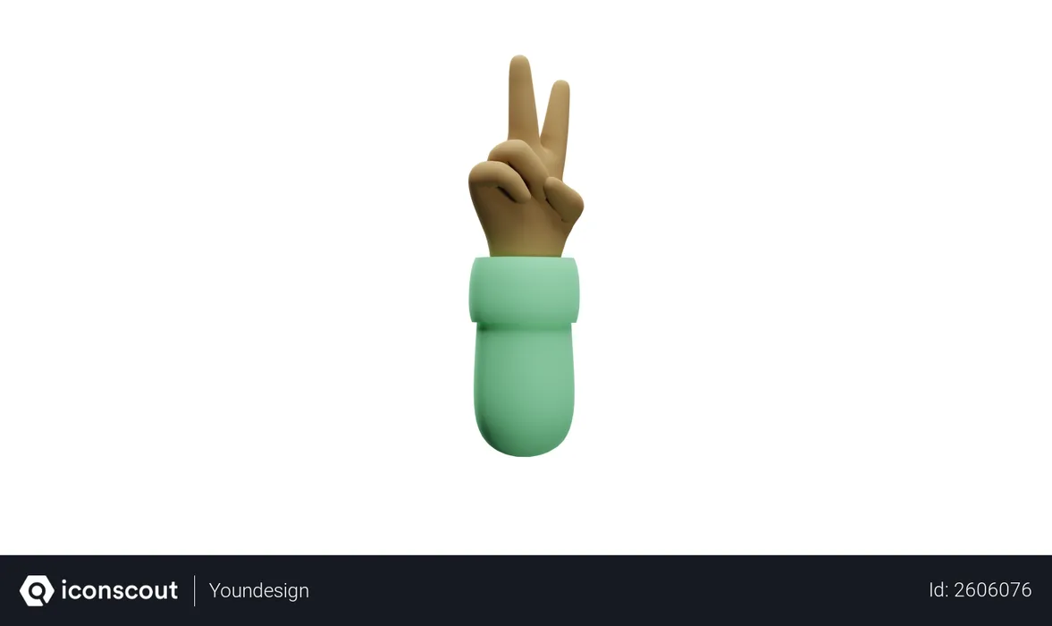 Free Peace hand gesture  3D Illustration