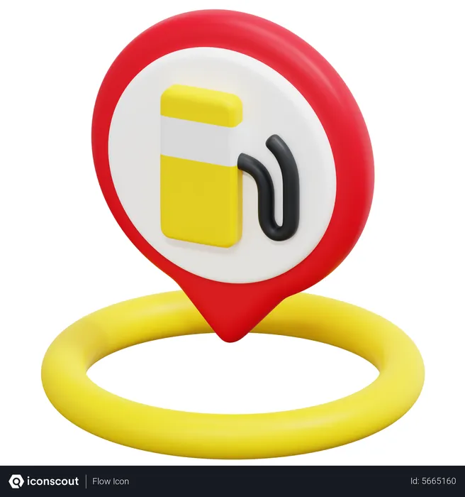 Free Petrol Station Location  3D Icon