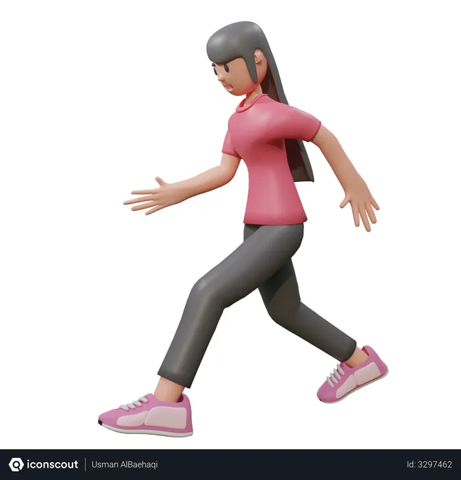 Free Running man  3D Illustration