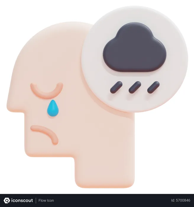 Free Sad Mind  3D Icon