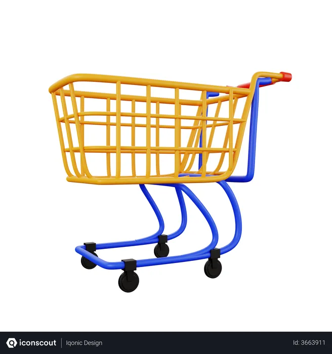 Free Shopping Cart  3D Illustration
