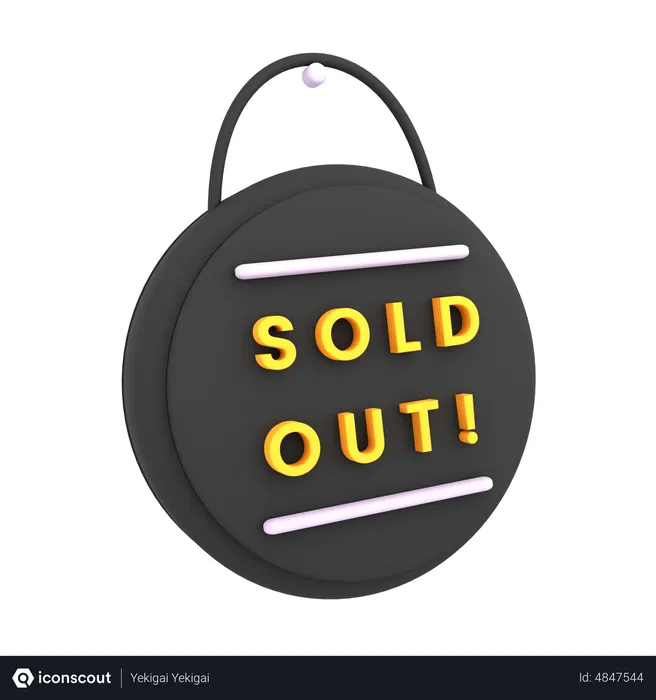 Free Sold Out Sign  3D Icon