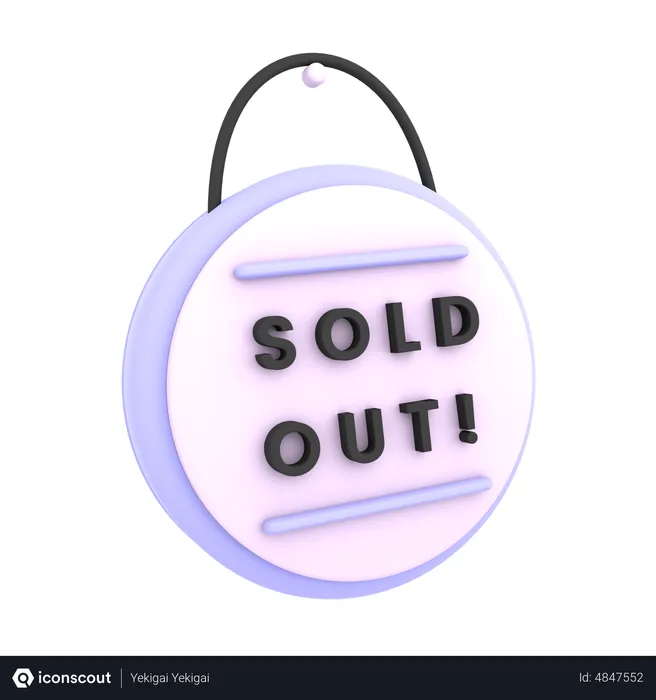 Free Sold Out Sign  3D Icon