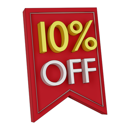 10 Percent Discount 3D Icon