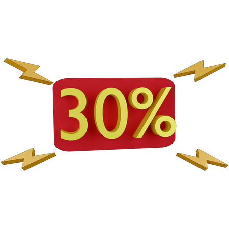 30 Percent Discount Tag 3D Illustration