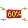 60 percent discount 3d logos
