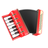accordion 3d illustration