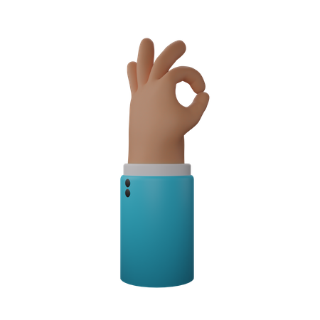 All okay hand gesture 3D Illustration