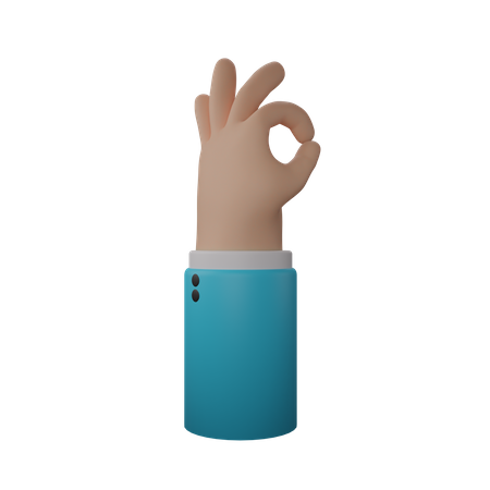 All okay hand gesture 3D Illustration