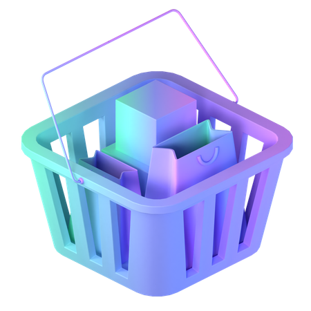 Bags Bucket 3D Icon