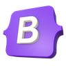 bootstrap framework logo 3d illustration