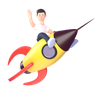3d rocket logo