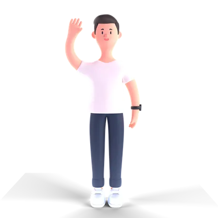 Businessman waiving hand 3D Illustration