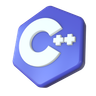 c language logo 3d logos